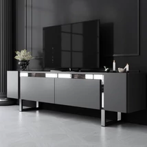TV szekrény Yildiz - Anthracite, Silver