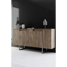 Konzolasztal Luxe - Walnut, Silver
