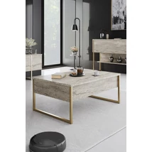 Dohányzóasztal Luxe - Travertine, Gold