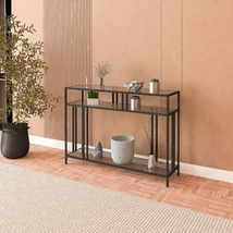 Konzolasztal Venedik - 100 Black, Fume Glass