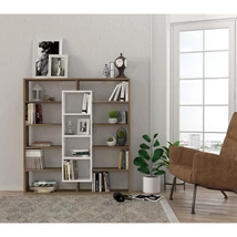könyvespolc Ample - Walnut, White