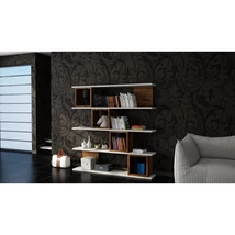 könyvespolc Wind - White, Walnut