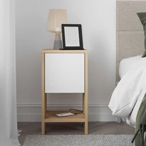 Éjjeliszekrény Ema - Sapphire Oak, White