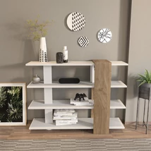 könyvespolc Nur - White, Walnut