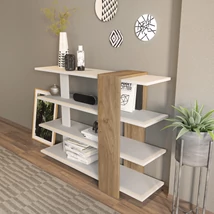 könyvespolc Nur - White, Walnut