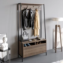 Előszobafal Devin - Walnut, Black