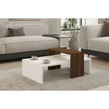 Dohányzóasztal Glow - White, Walnut