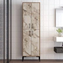Tároló szekrény Berlin A - Diós, Fehér Marble