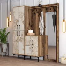 Előszobafal Berlin ABC - Diós, Fehér Marble