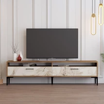 TV szekrény Istanbul 2 - Diós Fehér Marble