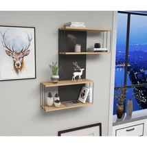 Fali polc Destan - Antracit, Pine