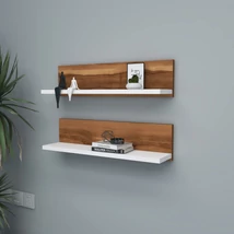 Fali polc Shelf - Diós, Fehér