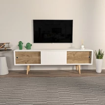 TV szekrény Ecrin - White, Walnut