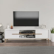 TV szekrény Eslem - White, Walnut