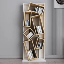 könyvespolc Carmen - White, Oak