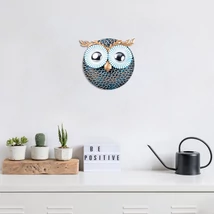 Fém fali dekoráció, Owl 3 - Silver