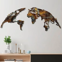 Fém fali dekoráció, World Map Medium - 3