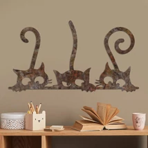 Fém fali dekoráció, Rusty Cats 1