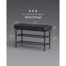 EKHO Cipőpad, Bejárati cipőtartó 30x80x50 cm, fekete