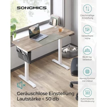 Állítható magasságú elektromos íróasztal memória funkcióval 60x140 cm, fehér-greige