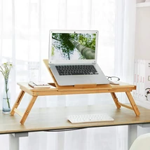 Bambusz laptop asztal, összecsukható reggeliző tálca