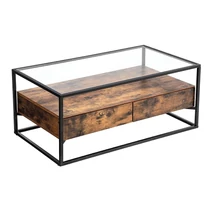 Üveges dohányzóasztal Rusztikus stílusú 106 x 57 x 45 cm