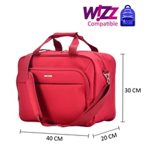Wizzair kézipoggyász kabintáska 40x30x20 cm , Bontour AIR Utazótáska, Piros