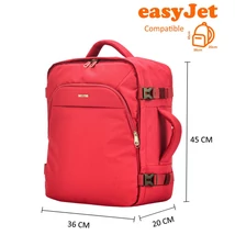 BONTOUR AIR Utazó Hátizsák, EasyJet méretű 45x36x20cm, Piros Színben