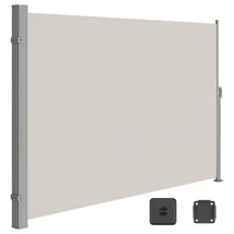 Oldalsó napellenző, kihúzható napellenző, 180 x 350 cm, taupe