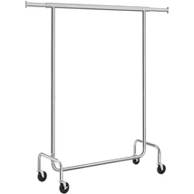 Nagy teherbírású fém ruhatartó kerekekkel, 130 kg-ig terhelhető,  hossza 110-150 cm
