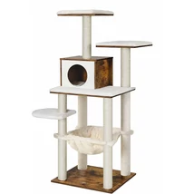 FEANDREA Modern Macska kaparófa, 55 x 138 x 45 cm, rusztikus barna