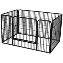 Kutya kennel, kutyaketrec 122x80x70 cm, kültéri kisállat kifutó, fekete