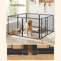 Kutya kennel, kutyaketrec 77 x 80 cm, kültéri kisállat kifutó, fekete