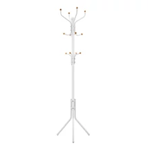 Álló fogas, erős fém kabáttartó, 182 cm magas, fehér