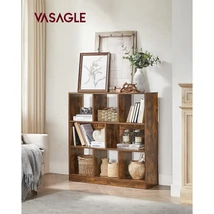 Könyvespolc nyitott kockákkal 86 x 28 x 94,5 cm rusztikus barna