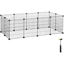 Tengerimalac ketrec, Kisállat kifutó ketrec, 143x73x46 cm, fekete