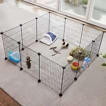Tengerimalac ketrec, Kisállat kifutó ketrec, 143x73x46 cm, fekete
