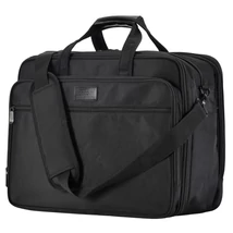 BONTOUR 17,3&quot; laptop táska, bővíthető üzleti aktatáska több rekeszzel és nagy oldalsó zsebbel.