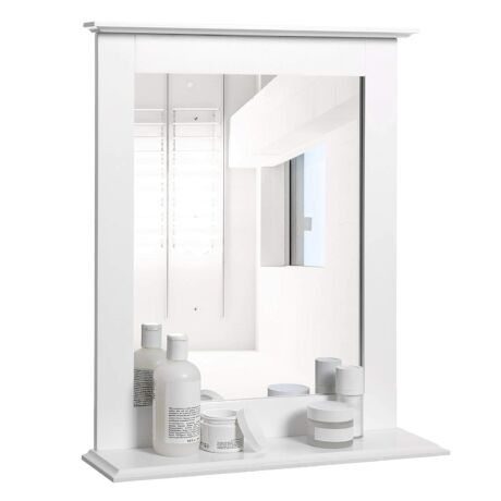 VASAGLE fürdőszoba tükör, 46 x 12 x 55 cm, matt fehér 