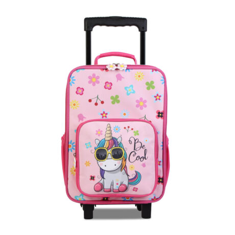 BONTOUR Vászon Gyermekbőrönd 2 Kerékkel, Unikornis Mintával