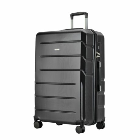 BONTOUR “SPINNER” Nagy Duplakerekes Gurulós bőrönd TSA zárral, Fekete