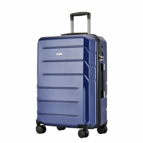 BONTOUR “SPINNER” közepes Duplakerekes Gurulós bőrönd TSA zárral, Kék