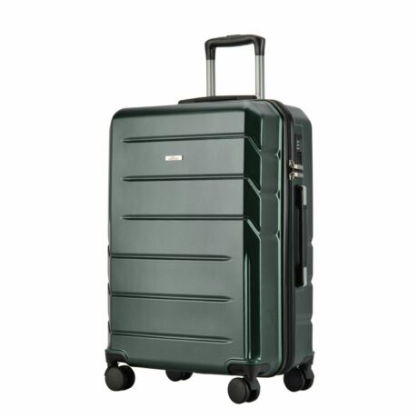 BONTOUR “SPINNER” közepes Duplakerekes Gurulós bőrönd TSA zárral, Zöld