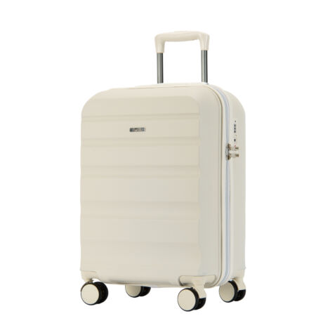 Bontour "Horizontal" 4 Kerekes kabinbőrönd/kézipoggyász TSA zárral, 55x40x20 cm, Fehér színben 