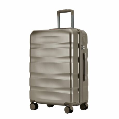 BONTOUR “Wave” közepes Bőrönd, Duplakerekes Gurulós bőrönd TSA zárral, Pezsgő, M méretű