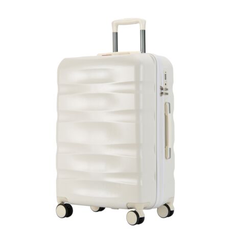 BONTOUR “Wave” közepes Bőrönd, Duplakerekes Gurulós bőrönd TSA zárral, Pezsgő, M méretű