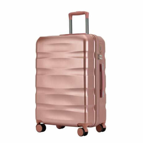 BONTOUR “Wave” közepes Bőrönd, Duplakerekes Gurulós bőrönd TSA zárral, Rose Gold, M méretű