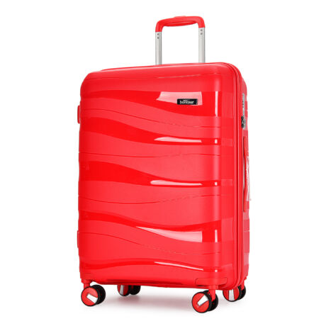 Bontour "Flow" 4-kerekes bőrönd TSA számzárral, L méretű, Piros