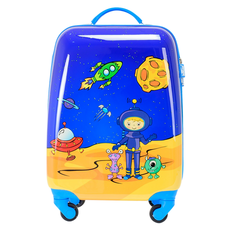 Bontour Kids kék űrutazós 4 kerekű gyerek bőrönd