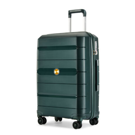 Resena Gurulós Bőrönd M méretű, 68cm, Sötétzöld